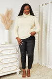 Heimish Full Size Long Sleeve Turtleneck Sweater with Side Slit - Trendsi