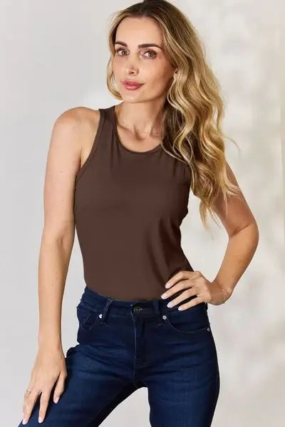 Basic Bae Full Size Round Neck Racerback Tank - Trendsi - Flyclothing LLC