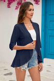 Half Sleeve Open Front Cardigan - Trendsi - Flyclothing LLC