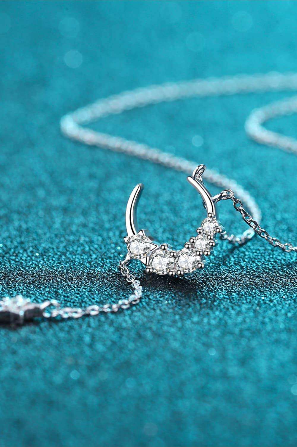 Star & Moon Moissanite Necklace - Trendsi - Flyclothing LLC