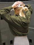 Half Zip Pocketed Dropped Shoulder Hoodie - Trendsi