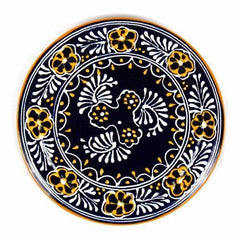 Handmade Pottery 8" Trivet or Wall Hanging, Blue - Encantada - Flyclothing LLC