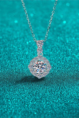 1 Carat Moissanite 925 Sterling Silver Necklace - Trendsi - Flyclothing LLC
