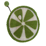 Handmade Felt Fruit Coin Purse - Lime - Global Groove (P) - Global Groove (P)