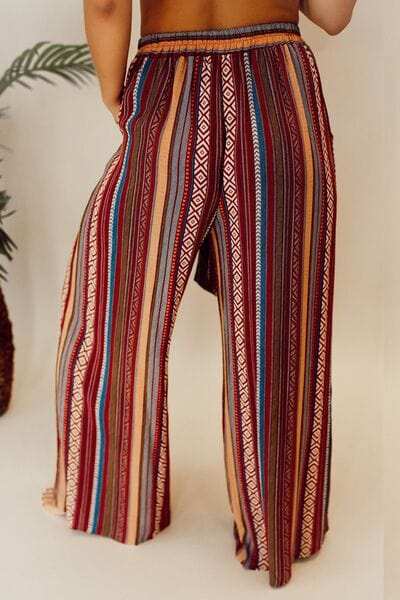 Printed Tied Wide Leg Pants - Trendsi - Flyclothing LLC