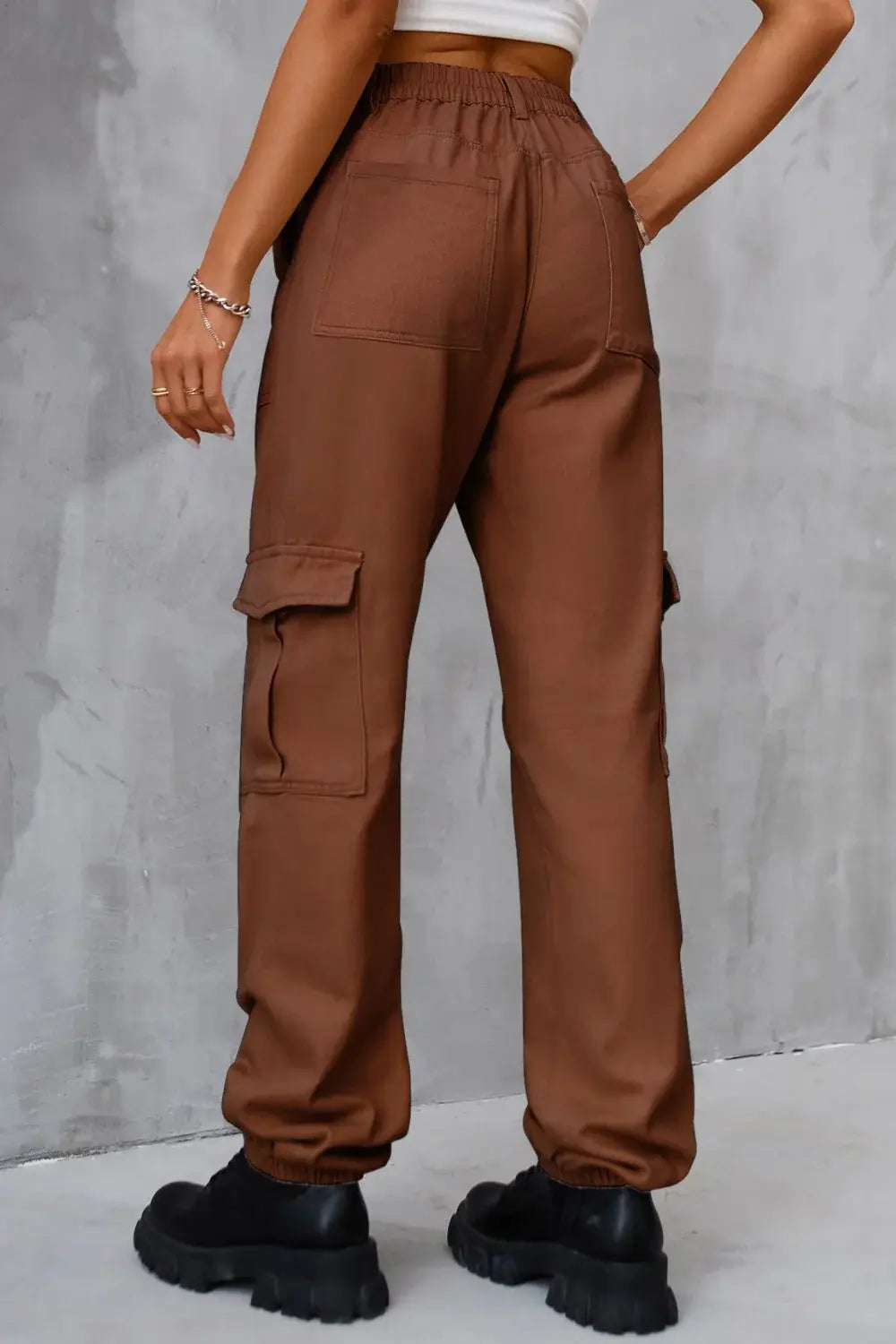 Buttoned High Waist Jeans with Pockets - Trendsi - Flyclothing LLC