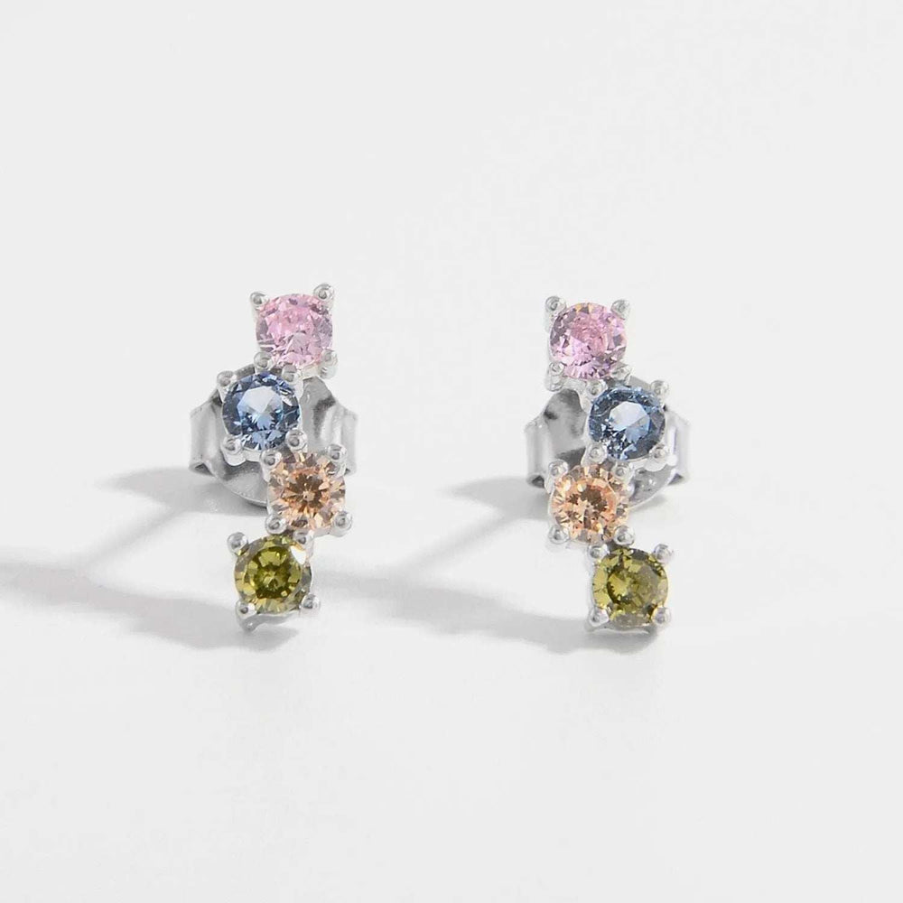 925 Sterling Silver Inlaid Zircon Earrings - Trendsi - Flyclothing LLC