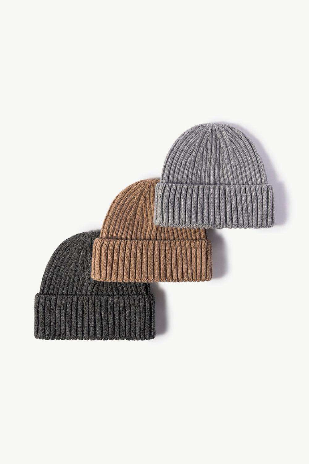 Rib-Knit Cuff Beanie - Trendsi - Flyclothing LLC