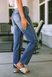 Santa Graphic Distressed Straight Jeans - Trendsi - Flyclothing LLC