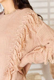 And The Why Tassel Detail Long Sleeve Sweater - Trendsi - Flyclothing LLC