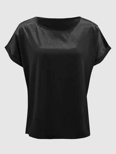 Round Neck Short Sleeve T-Shirt - Trendsi - Flyclothing LLC