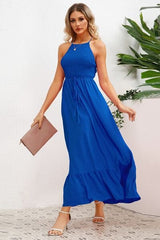 Smocked Crisscross Spaghetti Strap Dress - Flyclothing LLC