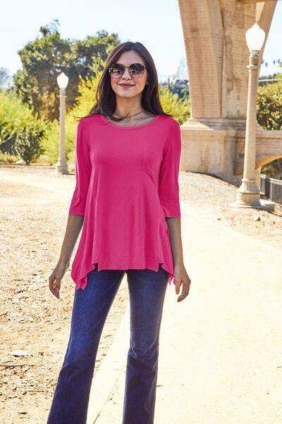 Basic Bae Full Size Round Neck Pocketed T-Shirt - Trendsi - Flyclothing LLC