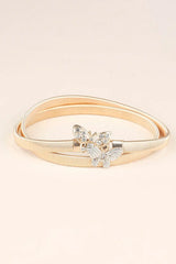 Rhinestone Butterfly Elastic Metal Belt - Trendsi - Flyclothing LLC