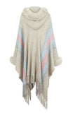 Color Block Fringe Detail Poncho - Trendsi - Flyclothing LLC