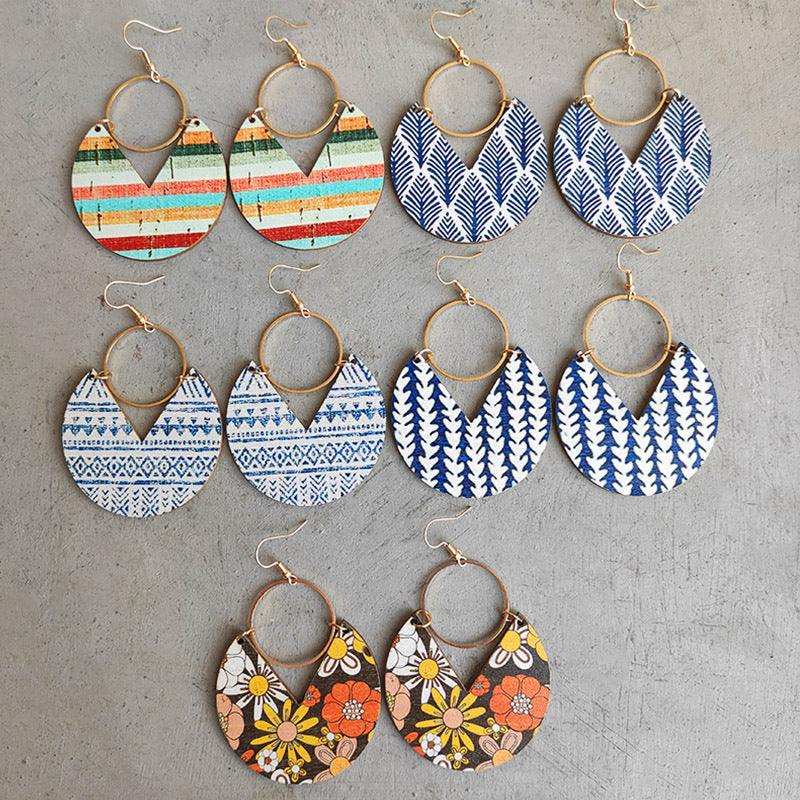 Ms.Pac-Man Shape Wooden Dangle Earrings - Trendsi - Flyclothing LLC