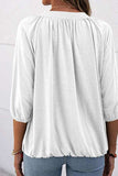 Gathered Detail Round Neck T-Shirt - Trendsi - Flyclothing LLC