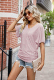Flutter Sleeve Eyelet Gathered Detail Top - Trendsi - Flyclothing LLC
