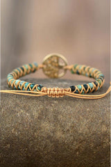 Handmade Tree Shape Beaded Copper Bracelet - Trendsi