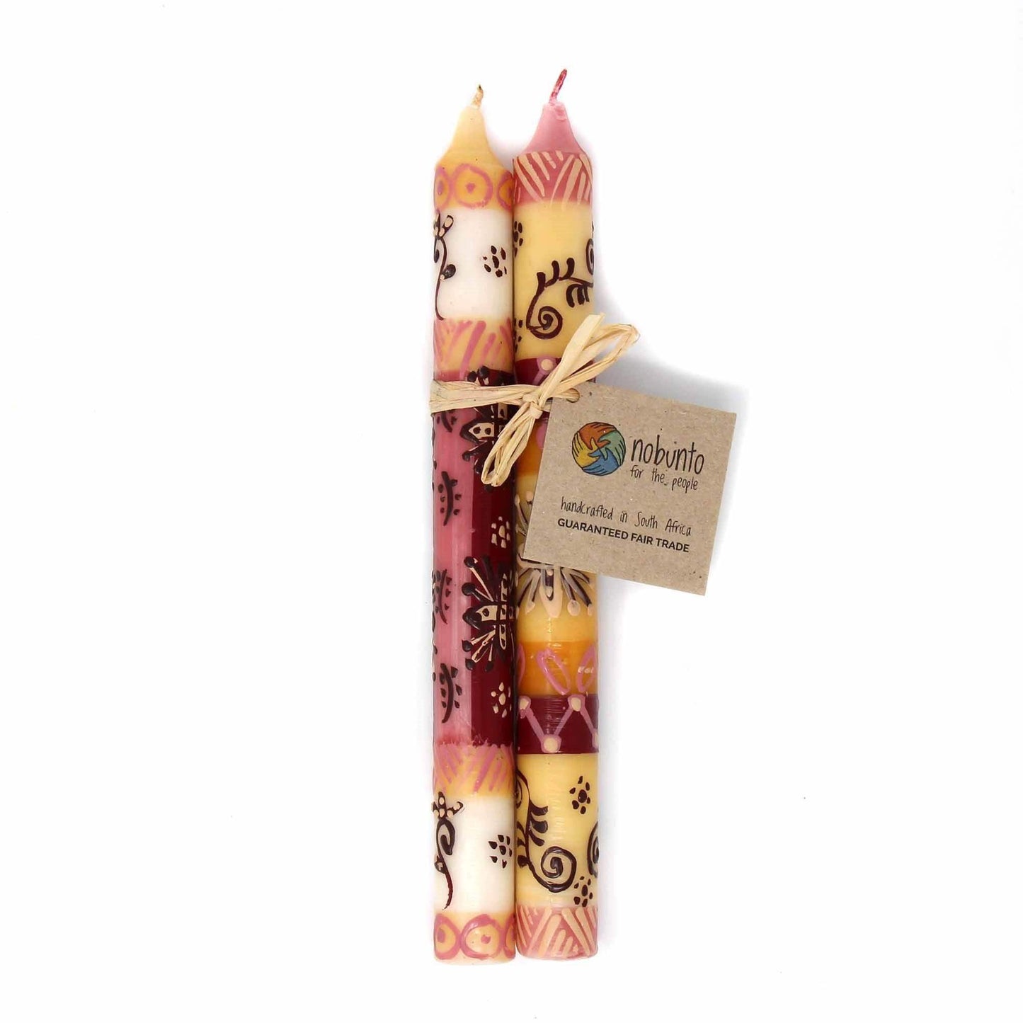 Tall Hand Painted Candles - Pair - Halisi Design - Nobunto - Nobunto - Flyclothing LLC