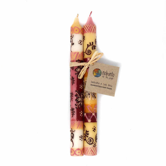 Tall Hand Painted Candles - Pair - Halisi Design - Nobunto - Flyclothing LLC