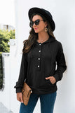 Half-Snap Drawstring Hoodie with Kangaroo Pocket - Trendsi - Flyclothing LLC