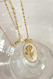 Flower Shell Pendant Copper Necklace - Trendsi - Flyclothing LLC