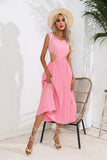 Cutout Ruched Round Neck Tank Dress - Trendsi - Flyclothing LLC