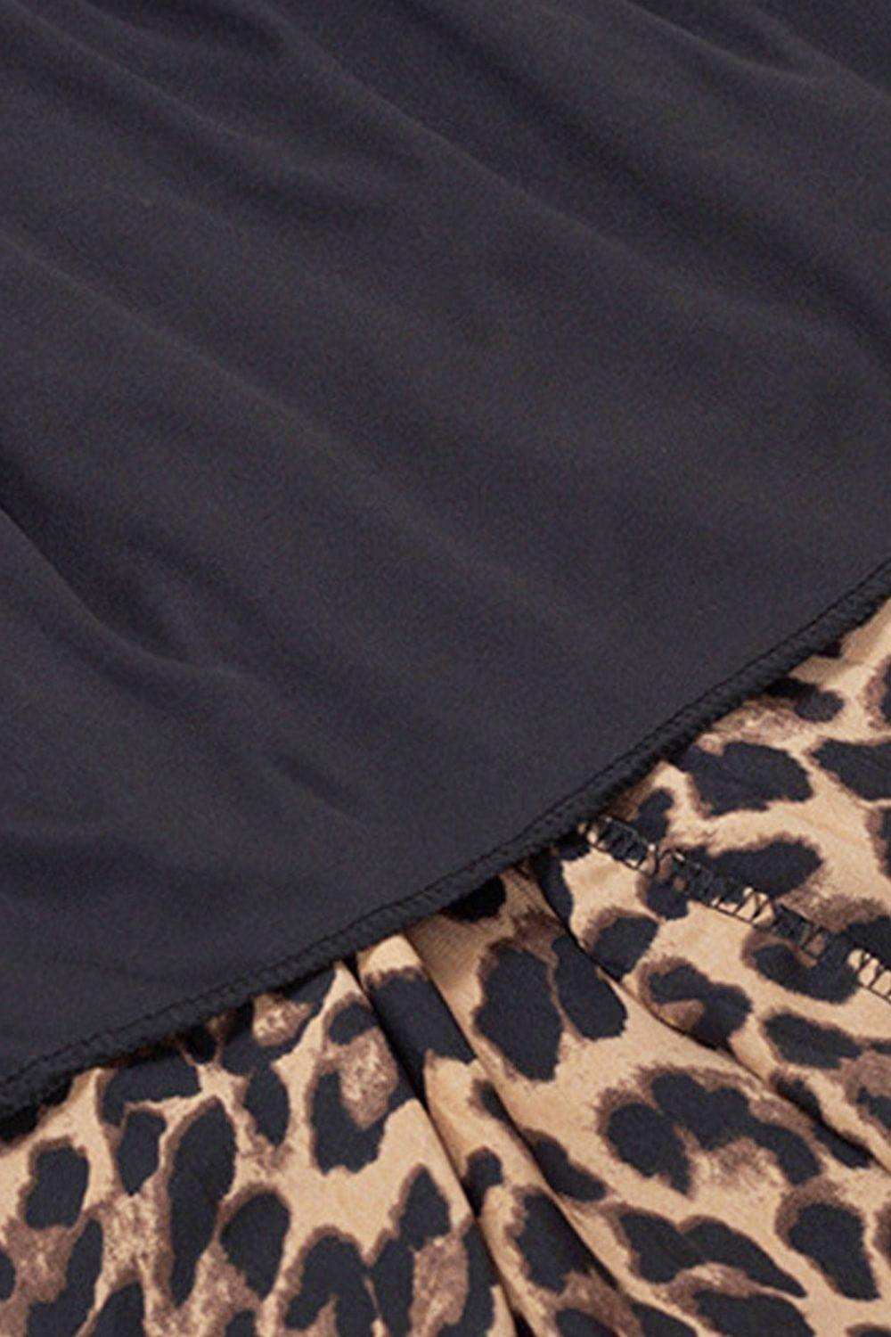 Plus Size Leopard Print Midi Skirt - Trendsi - Flyclothing LLC