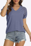 Short Sleeve V-Neck Tee - Trendsi - Flyclothing LLC