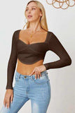 Ribbed Long Sleeve T-Shirt - Trendsi - Flyclothing LLC