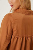 Balloon Sleeve Collared Neck Blouse - Trendsi - Flyclothing LLC