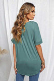 Surplice Half Sleeve T-Shirt - Trendsi - Flyclothing LLC