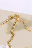 Inlaid Zircon Stainless Steel Necklace - Trendsi - Flyclothing LLC