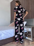 Floral Short Sleeve Shirt and Pants Lounge Set - Trendsi - Flyclothing LLC