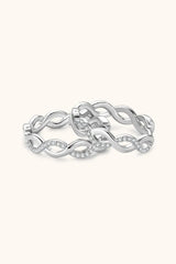 Moissanite Crisscross Hoop Earrings - Trendsi - Flyclothing LLC