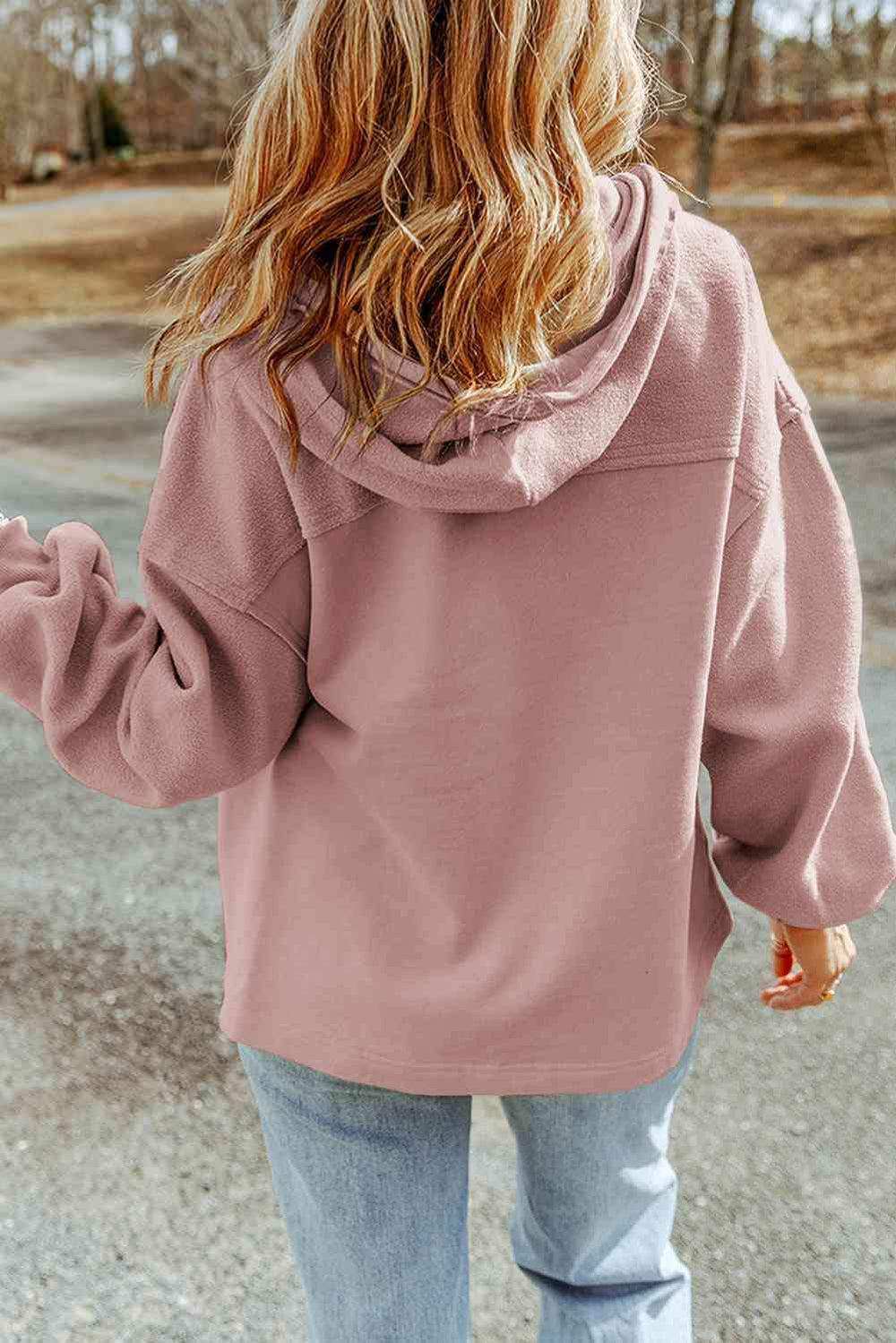 Zip-Up Drawstring Hooded Jacket - Trendsi - Flyclothing LLC