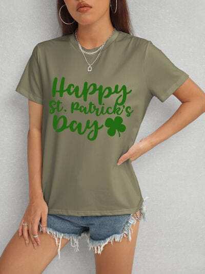 HAPPY ST. PATRICK'S DAY Short Sleeve T-Shirt - Trendsi - Flyclothing LLC