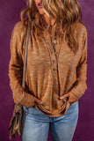 Half Button Dropped Shoulder Long Sleeve T-Shirt - Trendsi - Flyclothing LLC