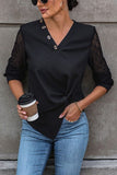 Twisted Decorative Button Long Sleeve T-Shirt - Flyclothing LLC