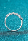 Moissanite Rhodium-Plated Half-Eternity Ring - Trendsi