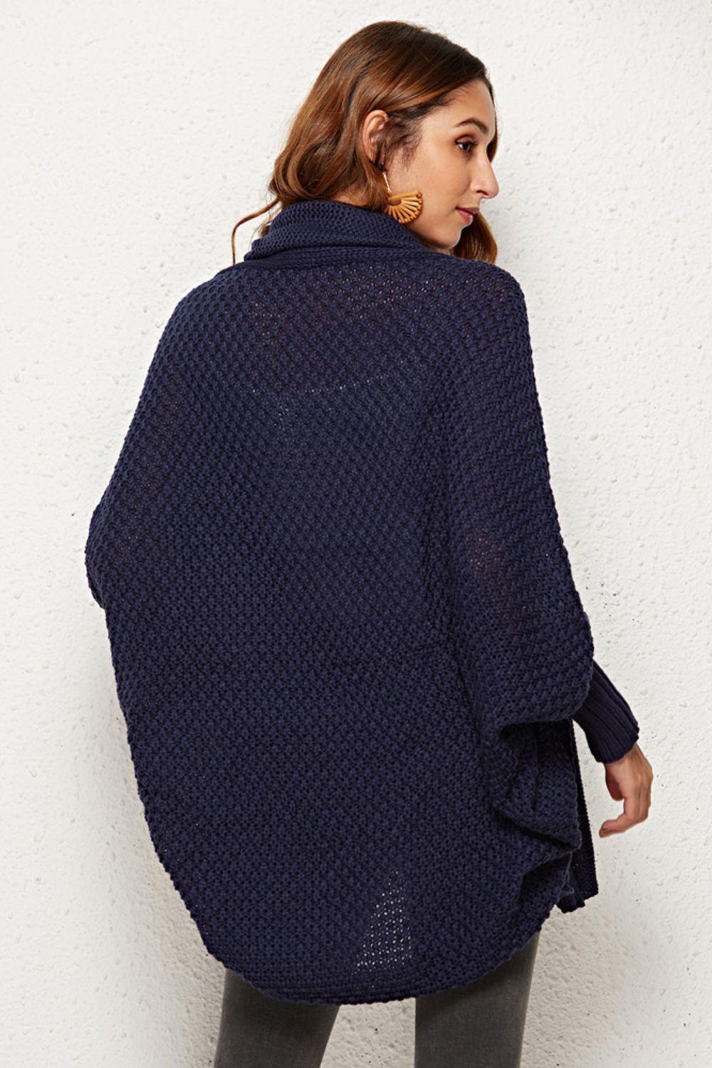 Open Front Dolman Sleeve Longline Cardigan - Trendsi