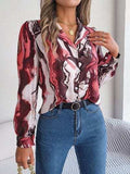 Printed Button Up Long Sleeve Shirt - Trendsi - Flyclothing LLC