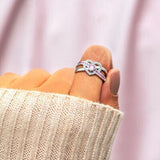 Heart Shape Zircon 925 Sterling Silver Ring - Trendsi