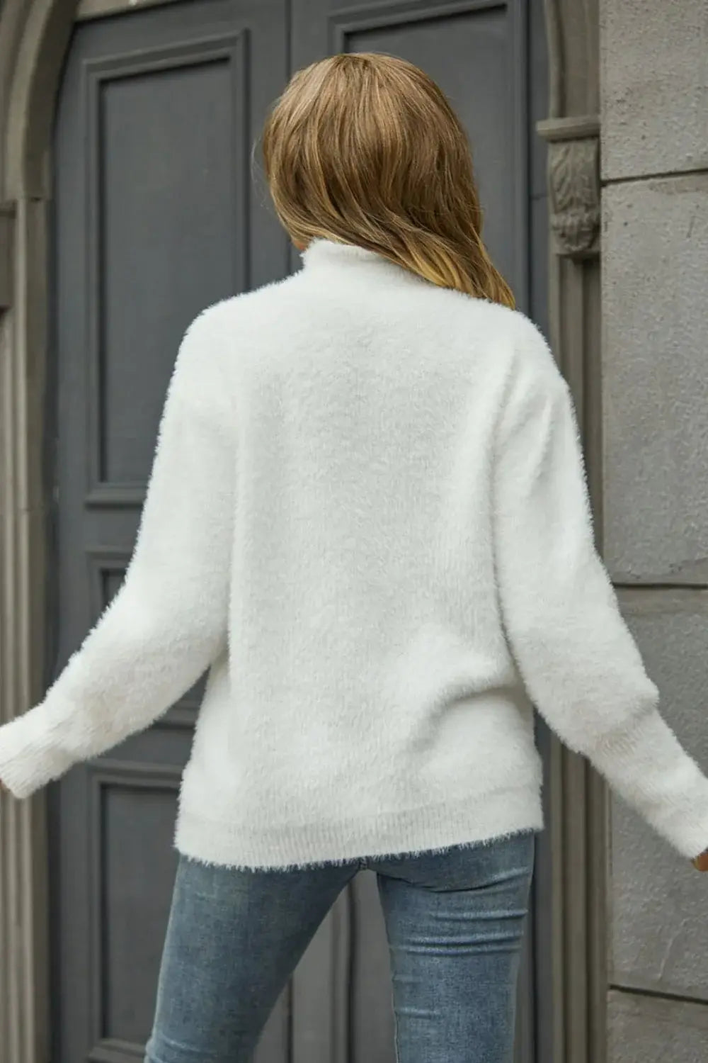 Turtle Neck Long Sleeve Pullover Sweater - Trendsi - Flyclothing LLC