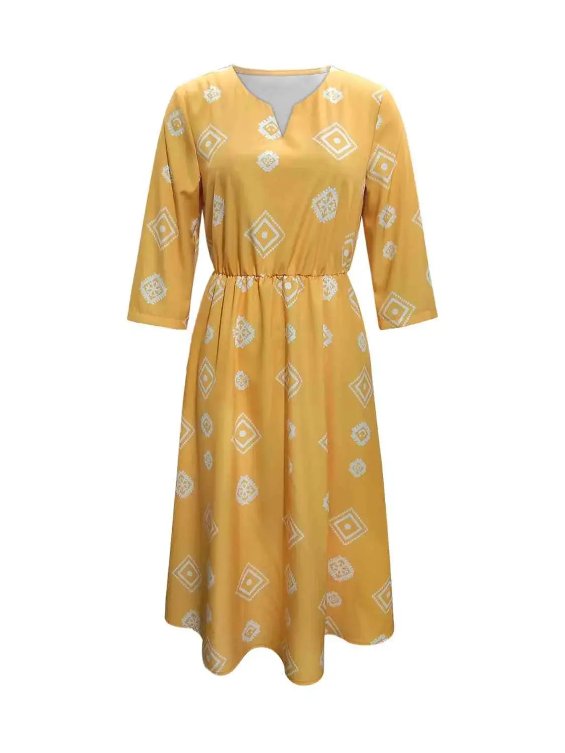 Geometric Notched Neck Dress - Trendsi - Flyclothing LLC