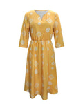 Geometric Notched Neck Dress - Trendsi - Flyclothing LLC