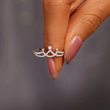 Crown Shape Inlaid Zircon 925 Sterling Silver Ring - Trendsi