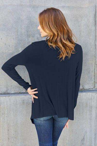 Basic Bae Full Size Open Front Long Sleeve Cover Up - Trendsi - Flyclothing LLC