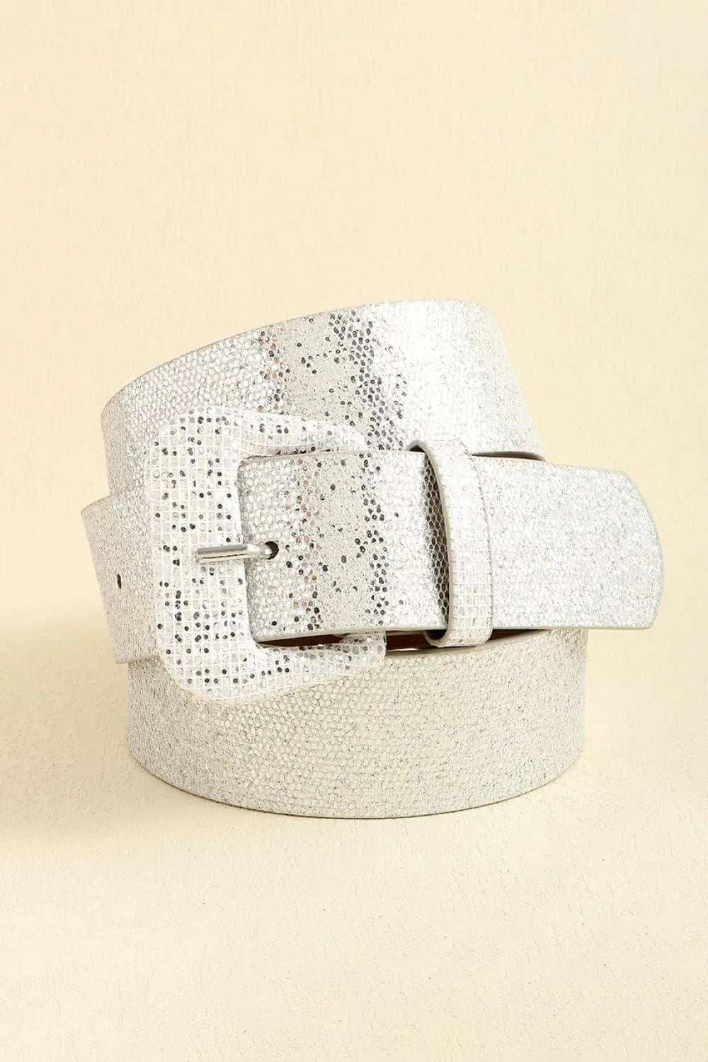 Glitter PU Leather Belt - Trendsi - Flyclothing LLC